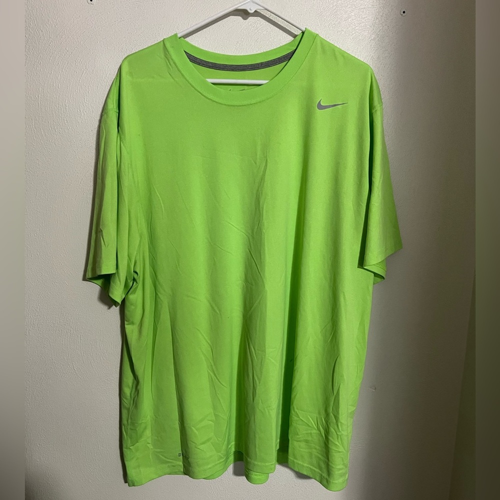 NIKE Classic‎ Dri-Fit Athletic Athleisure Casual T Shirt Lime Green Men's Sz XXL